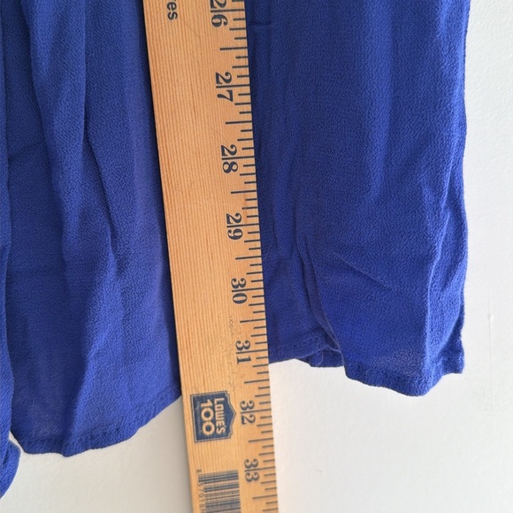 Old Navy Blue Pintuck Babydoll Swing Dress Boho Long Sleeve Size S - Picture 10 of 10